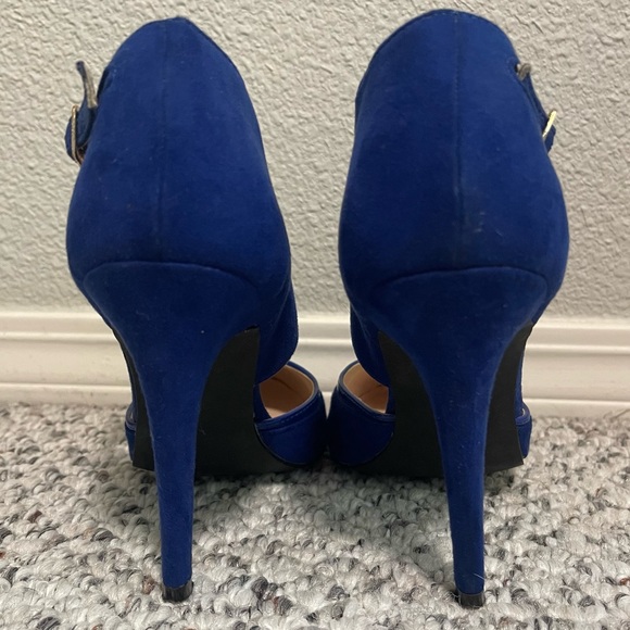 Qupid | Blue Suede Stilettos - Picture 9 of 13